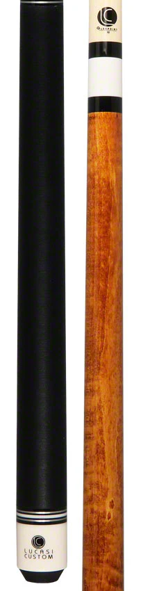 Lucasi Zero Flexpoint Antique Curly with Silver/White Rings and Black Linen Wrap Pool Cue - LZCB7 - Image 5