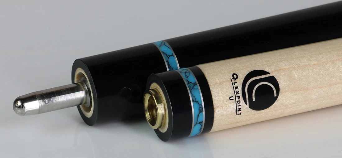 Lucasi LZD5 Zero Flexpoint Midnight Black with Turquoise Recon and Black Linen Wrap Pool Cue - LZD5 - Image 3