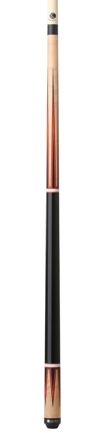Lucasi Custom Black and Antique Birdseye/Red Orange Wrapless Pool Cue - Image 4