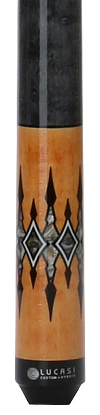 Lucasi Custom Gray-Stained Birdseye and Natural/Lucite Gray Wrapless Pool Cue - Image 2