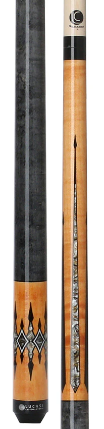 Lucasi Custom Gray-Stained Birdseye and Natural/Lucite Gray Wrapless Pool Cue - Image 3
