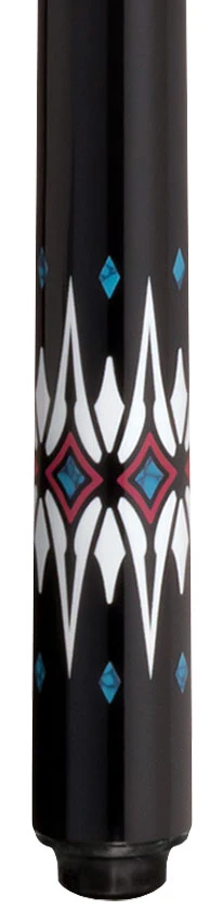 Lucky Black with Blue and White Graphic No Wrap Play Cue - Image 2