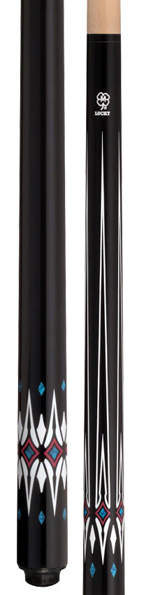 Lucky Black with Blue and White Graphic No Wrap Play Cue - Image 3