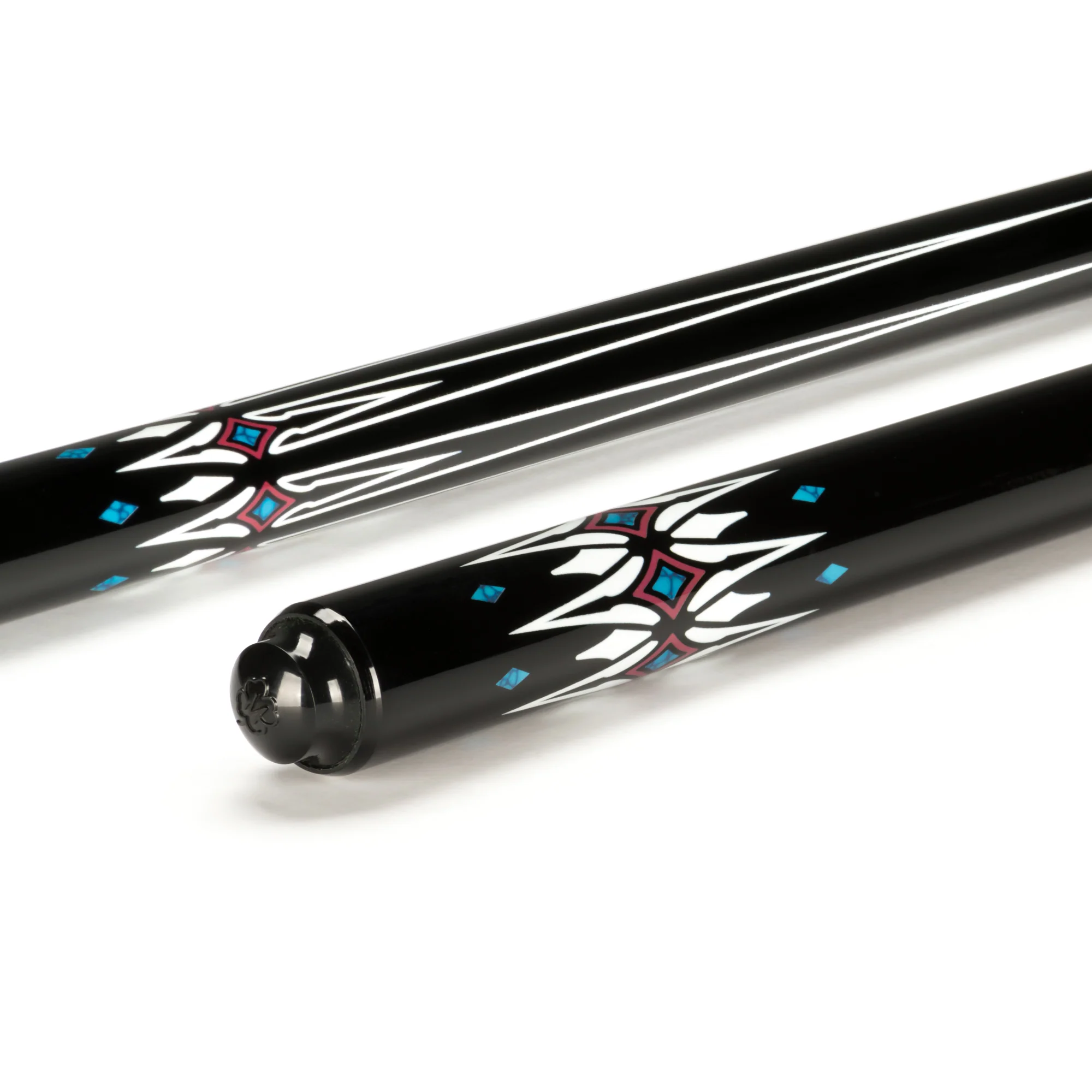 Lucky Black with Blue and White Graphic No Wrap Play Cue - Image 5