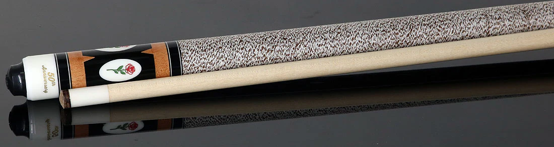 McDermott 50th Anniversary Series Birdseye Maple with Liberty Wood Points Cue with Standard Maple Shaft and Commemorative 1x1 Case - Image 3