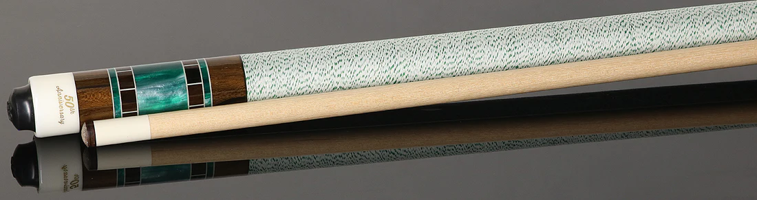 McDermott 50th Anniversary Series Zircote with Green Pearl Play Cue with G-Core Shaft and Commemorative 1x1 Case - Image 3