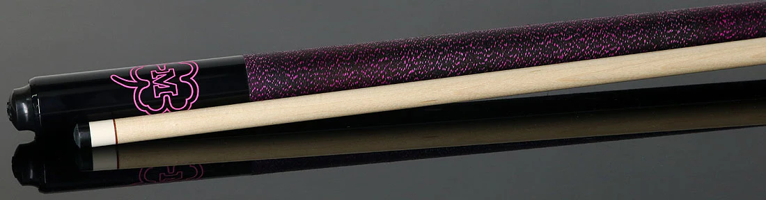 McDermott Black Urethane with Pink Pearl Inlays Cue of the Month with G-Core Shaft - Image 4