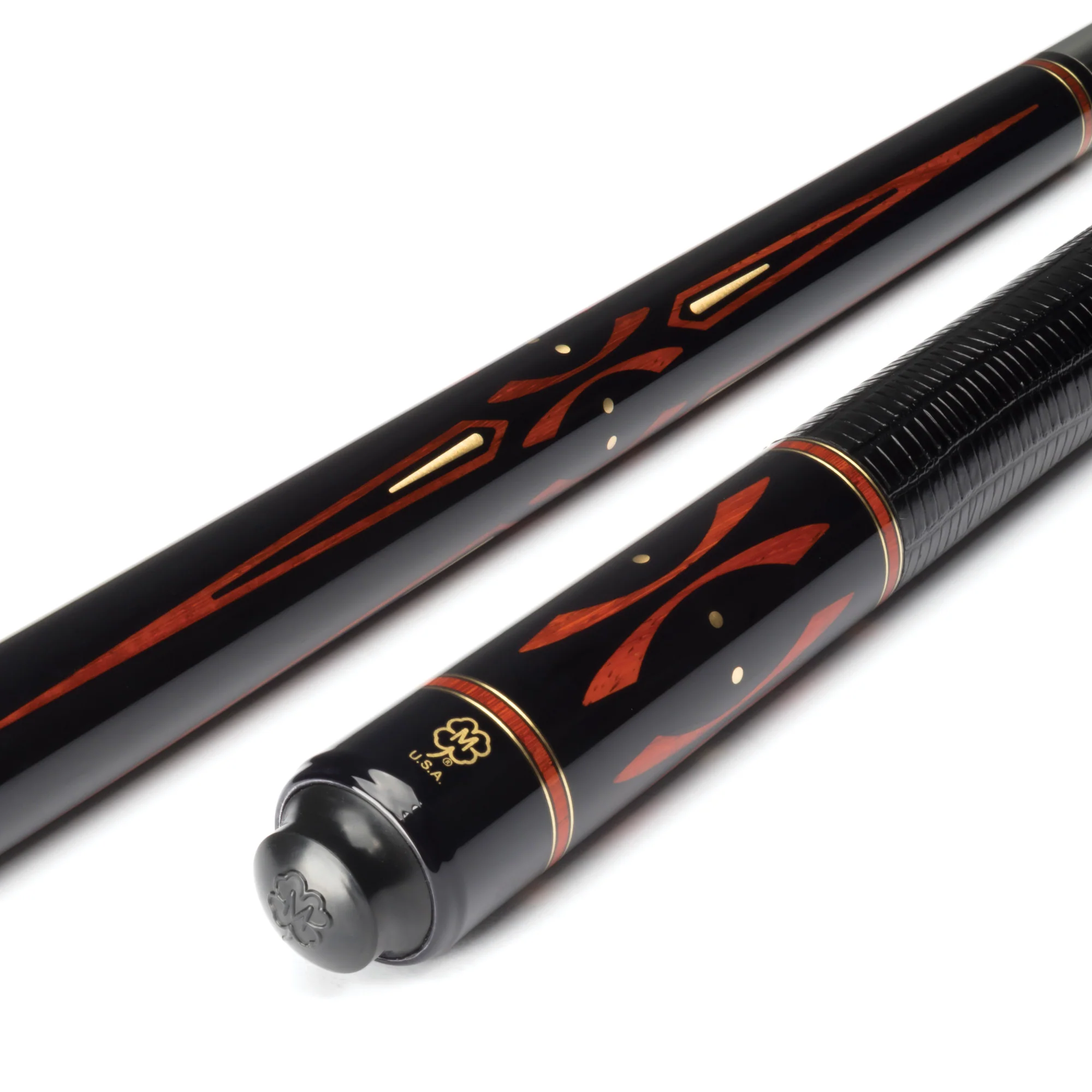 McDermott G Core Series Black Urethane and Padauk Play Cue with Lizard Leather Wrap - Image 6