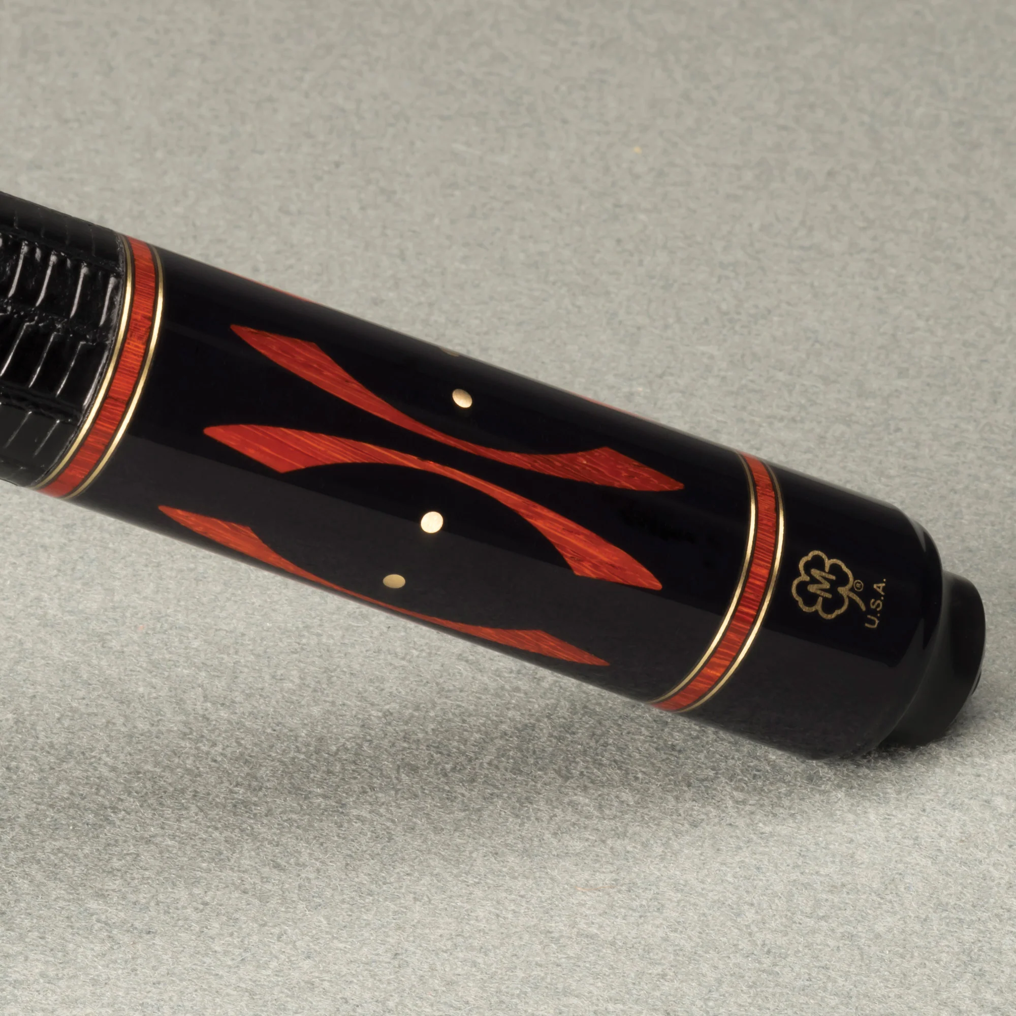 McDermott G Core Series Black Urethane and Padauk Play Cue with Lizard Leather Wrap - Image 7