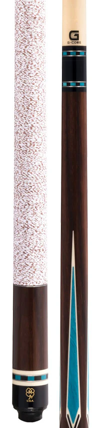 McDermott G Core Series Rosewood with Turquoise Points and Irish Linen Wrap Play Cue - Image 3