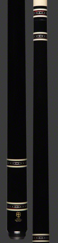 McDermott Black Painted Maple with Red Pearl and Silver Rings Pool Cue - H551 - Image 3