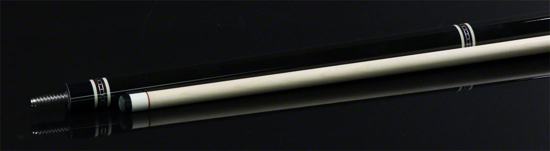 McDermott Black Painted Maple with Red Pearl and Silver Rings Pool Cue - H551 - Image 5
