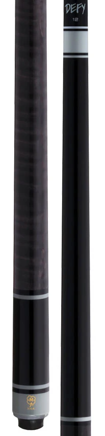 McDermott Select Series Black Painted Maple and Gray-Stained Maple No Wrap Pool Cue with Defy Carbon Fiber Shaft - Image 3