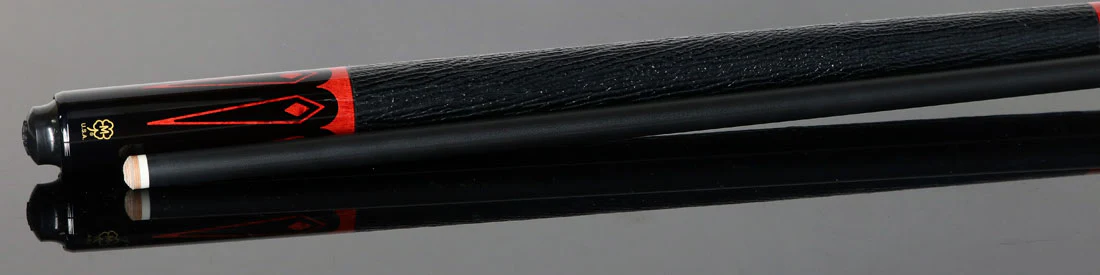McDermott Select Series Black Urethane with Colorado Red Stained Maple Points Pool Cue and Defy Carbon Fiber Shaft - Image 3