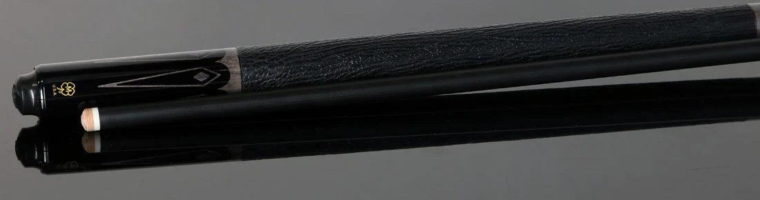 McDermott Select Series Black Urethane with Light Gray-Stained Maple Points Pool Cue and Defy Carbon Fiber Shaft - Image 3
