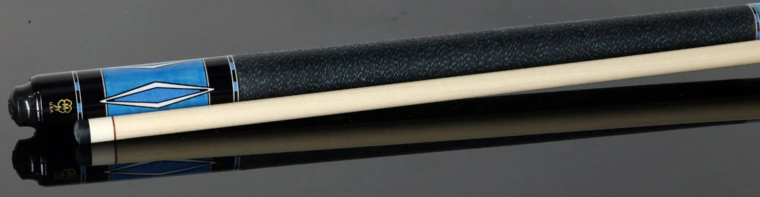 McDermott Sky Blue Stained Curly Maple with White Urethane Inlays Cue of the Month with G-Core Shaft - Image 3