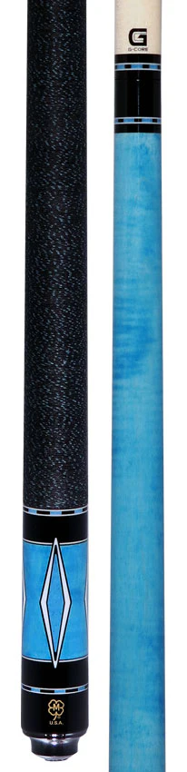 McDermott Sky Blue Stained Curly Maple with White Urethane Inlays Cue of the Month with G-Core Shaft - Image 5