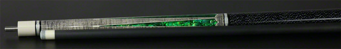 Meucci 2020 Gray - Green Pearl - Black/White Wrap Pool Cue with Carbon Shaft - 2020GYGRBKWHC - DIS - Image 3