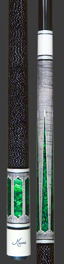 Meucci 2020 Gray - Green Pearl - Black/White Wrap Pool Cue with Carbon Shaft - 2020GYGRBKWHC - DIS - Image 5