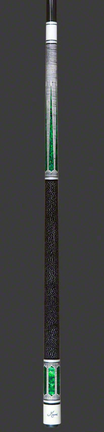 Meucci 2020 Gray - Green Pearl - Black/White Wrap Pool Cue with Carbon Shaft - 2020GYGRBKWHC - DIS - Image 6