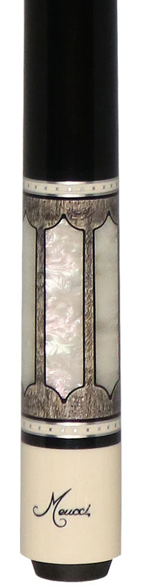 Meucci 2020 Gray - Mother of Pearl - Black Wrap Pool Cue with Carbon Shaft - 2020GYMOPBKC - Image 4