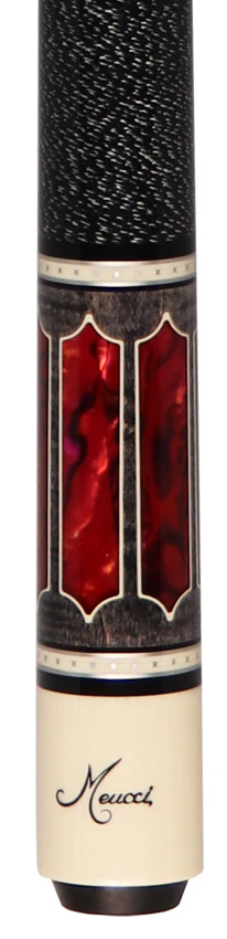 Meucci 2020 Gray - Red Pearl - Black/White Wrap Pool Cue with Carbon Shaft - 2020GYRDBKWHC - Image 4