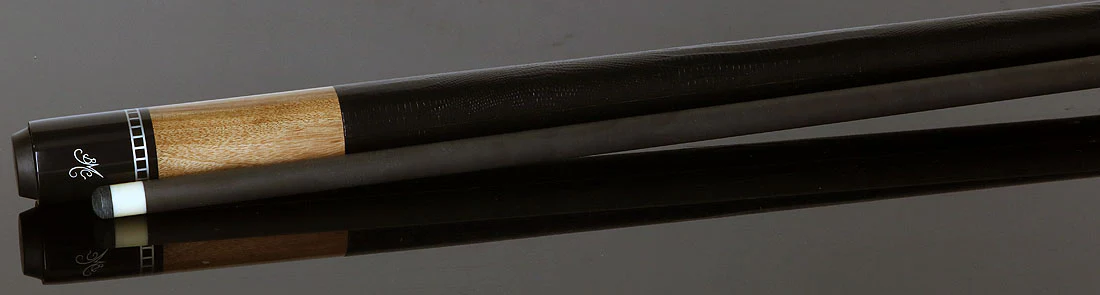 Meucci Exotic Wood Series Marblewood Pool Cue with Lizard Leather Wrap and Carbon Shaft - EWSMWC - Image 3