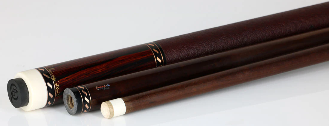 Pat Diveney Cocobolo Copper Ringwork and Elephant Wrap Custom Pool Cue With Two Dark Roast Trans-K Shafts - DC3200 - Image 2