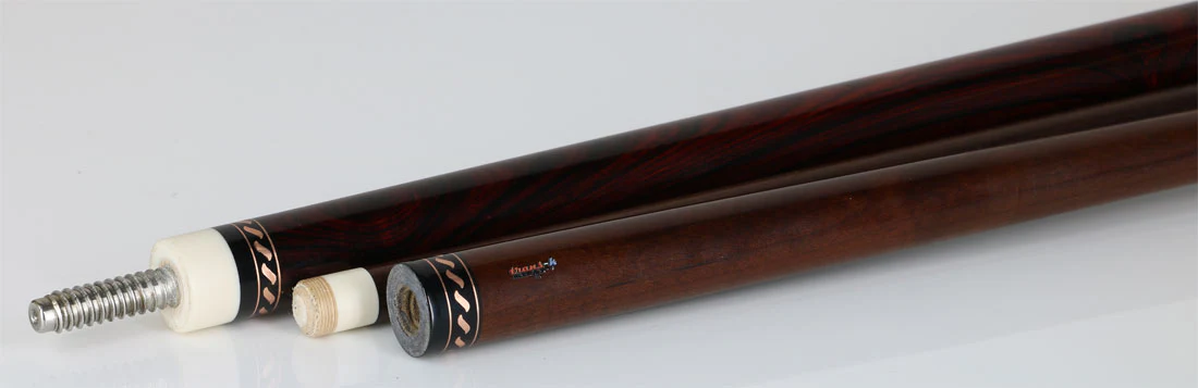 Pat Diveney Cocobolo Copper Ringwork and Elephant Wrap Custom Pool Cue With Two Dark Roast Trans-K Shafts - DC3200 - Image 3