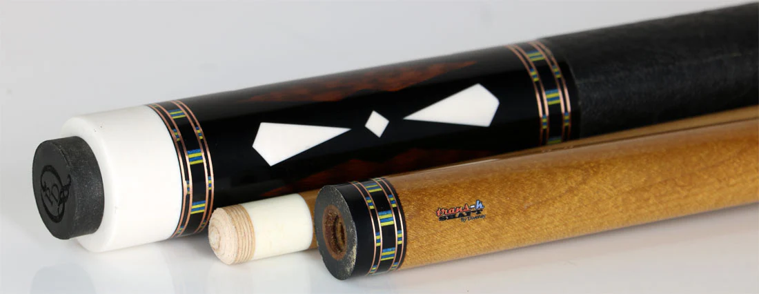 Pat Diveney Ebony 4-Point Snakewood and Elephant Wrap Custom Pool Cue with Two Honey Roast Trans-K Shafts - DC3800EB4P - Image 3