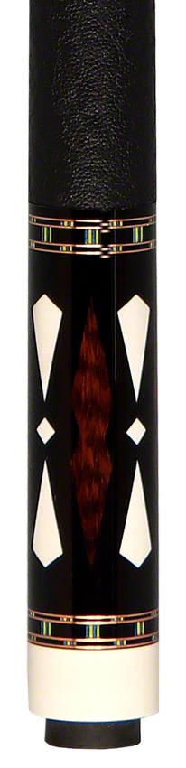 Pat Diveney Ebony 4-Point Snakewood and Elephant Wrap Custom Pool Cue with Two Honey Roast Trans-K Shafts - DC3800EB4P - Image 4