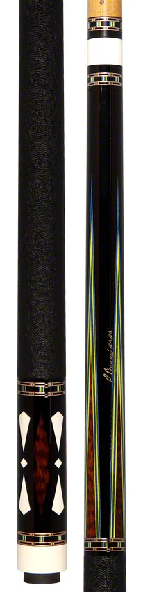 Pat Diveney Ebony 4-Point Snakewood and Elephant Wrap Custom Pool Cue with Two Honey Roast Trans-K Shafts - DC3800EB4P - Image 5