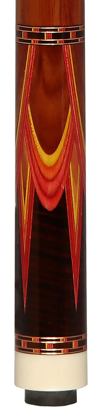 Pat Diveney Red/Orange/Yellow 8-Point Butterfly Custom Cue with Two Dark Roast Trans-K Shafts - DC5500 - Image 4