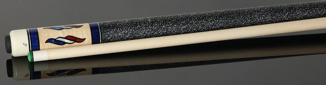 Pechauer JP T Series Blue-Stained Maple Pool Cue with Linen Wrap - Image 3