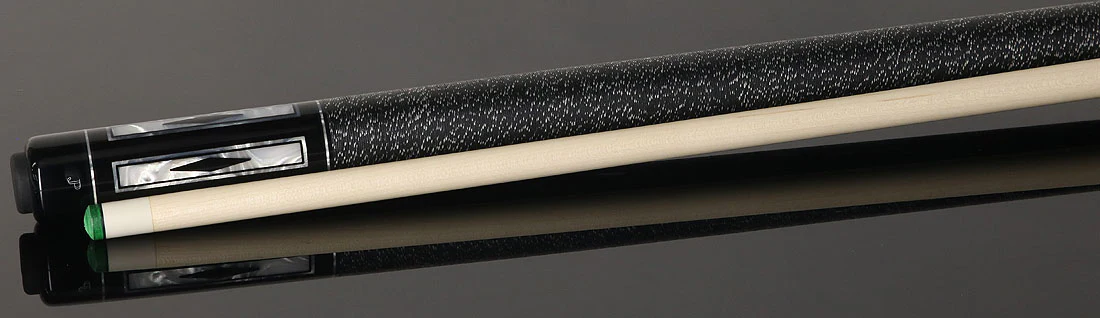 Pechauer JP T Series Ebony-Stained Maple with Sim. Ebony and Pearl Framed Points Pool Cue with Linen Wrap - Image 3