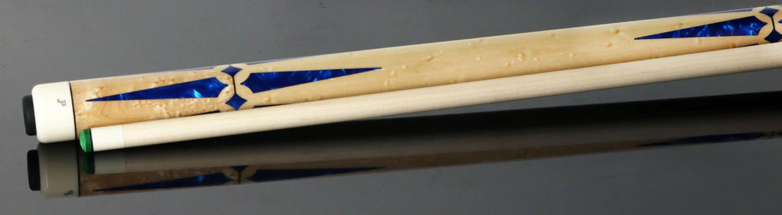 Pechauer JP T Series Figured Maple with Blue Pearl Inlays No Wrap Pool Cue - Image 3