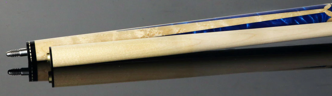 Pechauer JP T Series Figured Maple with Blue Pearl Inlays No Wrap Pool Cue - Image 4