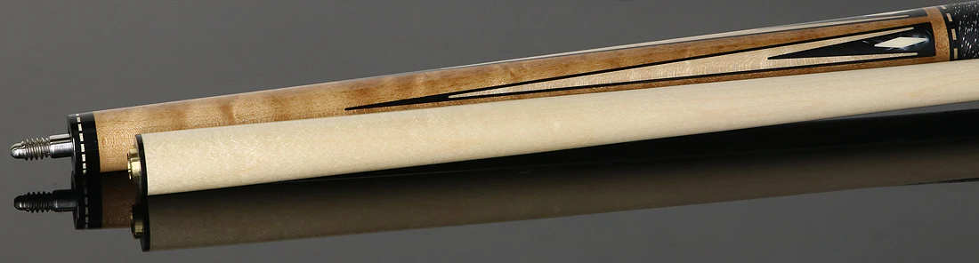 Pechauer JP T Series Natural-Stained Maple with Black Pearl and Maple Points Pool Cue with Irish Linen Wrap - Image 4