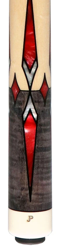 Pechauer JP T Series Smoke-Stained Maple with Sim Ebony Framed Red Pearl Points No Wrap Pool Cue - Image 4