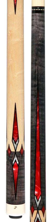Pechauer JP T Series Smoke-Stained Maple with Sim Ebony Framed Red Pearl Points No Wrap Pool Cue - Image 5