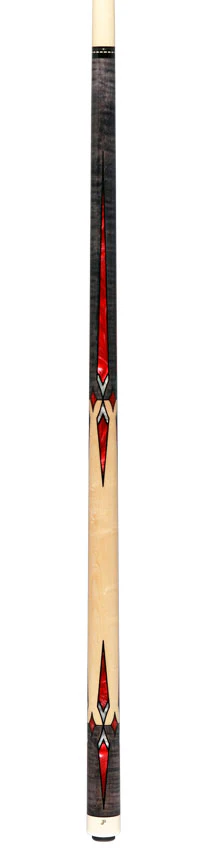 Pechauer JP T Series Smoke-Stained Maple with Sim Ebony Framed Red Pearl Points No Wrap Pool Cue - Image 6