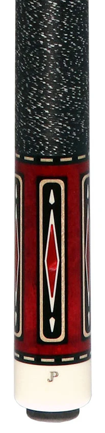 Pechauer JP T Series Wine-Stained Maple with Sim. Ebony Points and Red Pearl Inlays Pool Cue with Irish Linen Wrap - Image 4