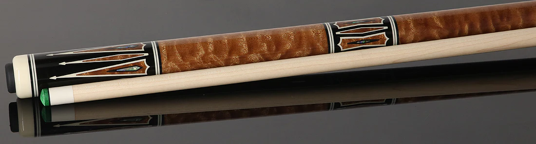 Pechauer Limited Edition Ebony with Quilted Sapele Points and Abalone Inlays Pool Cue - PL39 - Image 3
