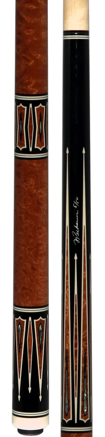 Pechauer Limited Edition Ebony with Quilted Sapele Points and Abalone Inlays Pool Cue - PL39 - Image 5