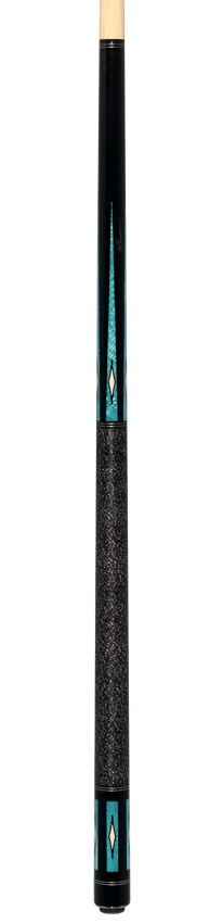 Pechauer Pro R Series Ebony-Stained Maple with Aqua Exotic Points and Sim. Ivory Inlays Pool Cue with Irish Linen Wrap - Image 6