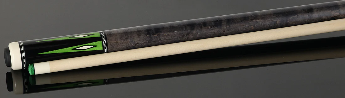 Pechauer Pro R Series Ebony-Stained Maple with Green Exotic Points No Wrap Pool Cue - Image 3