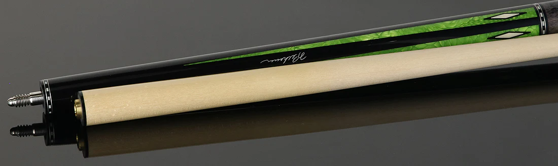 Pechauer Pro R Series Ebony-Stained Maple with Green Exotic Points No Wrap Pool Cue - Image 4