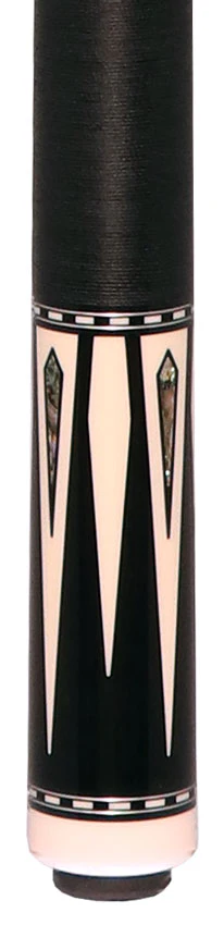 Pechauer Pro R Series Ebony-Stained Maple with Sim. Ivory Points and Abalone Inlays Pool Cue with Irish Linen Wrap - Image 2