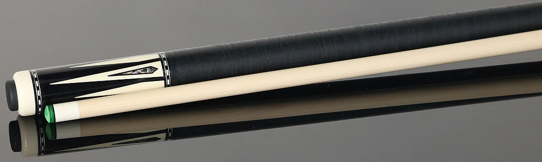 Pechauer Pro R Series Ebony-Stained Maple with Sim. Ivory Points and Abalone Inlays Pool Cue with Irish Linen Wrap - Image 3