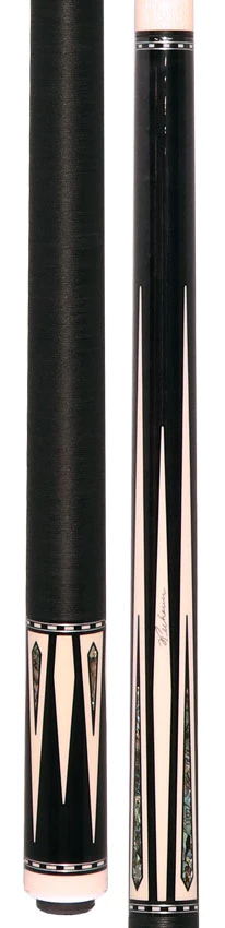 Pechauer Pro R Series Ebony-Stained Maple with Sim. Ivory Points and Abalone Inlays Pool Cue with Irish Linen Wrap - Image 5
